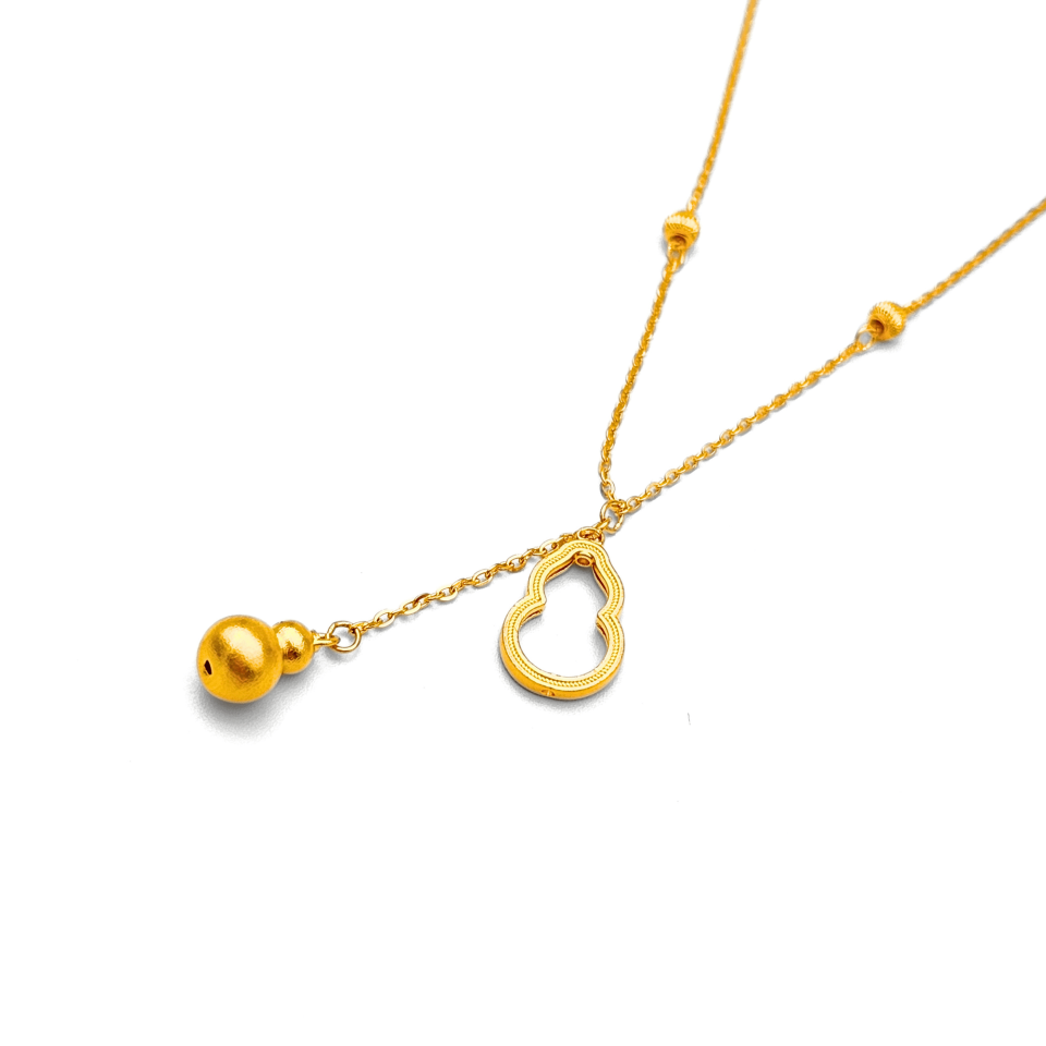 24K Gold 5D Design Gourd Necklace