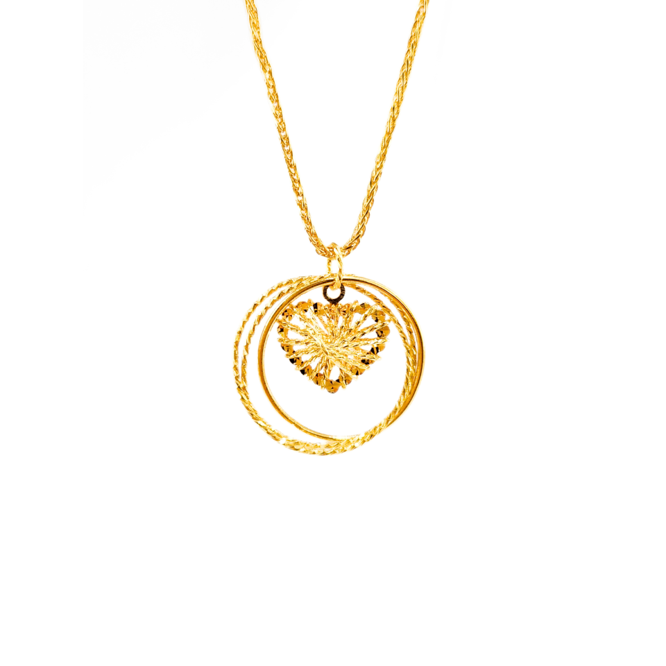 24K Gold Boutique Design Heart Shape Necklace