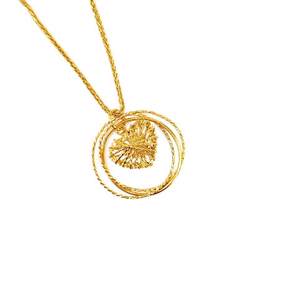 24K Gold Boutique Design Heart Shape Necklace