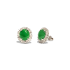 18K White Gold Jadeite Earrings
