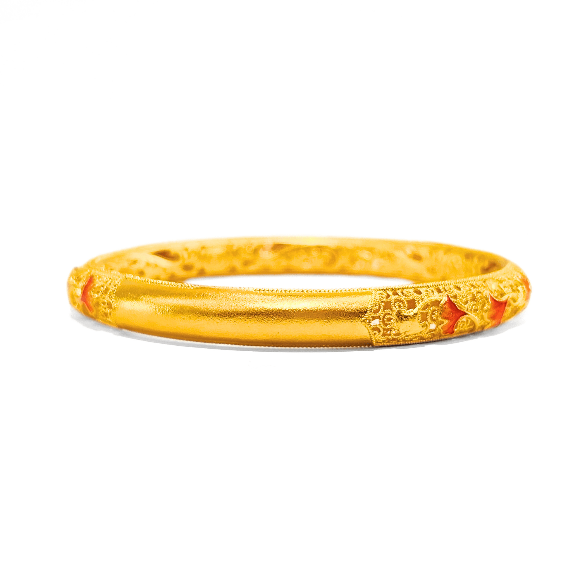 24K Gold Enamel Design Bangle
