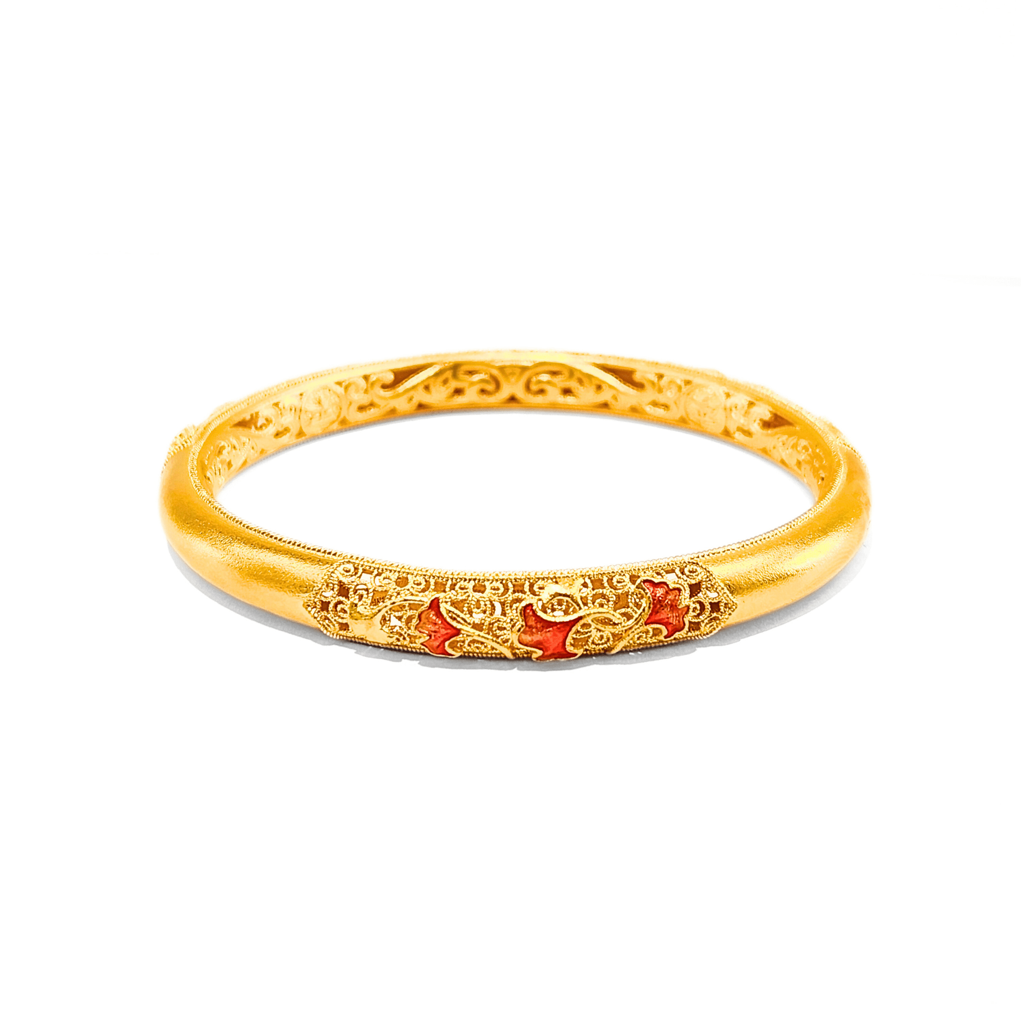 24K Gold Enamel Design Bangle