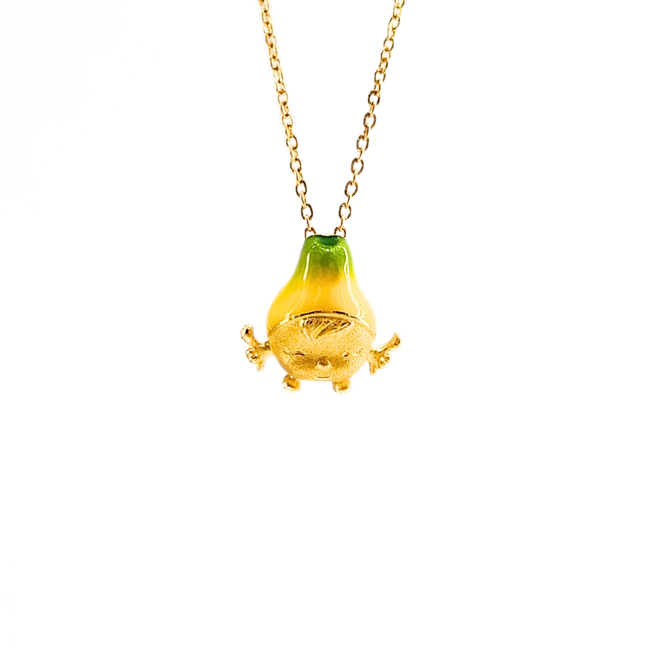 24K Gold Enamel Design Necklace