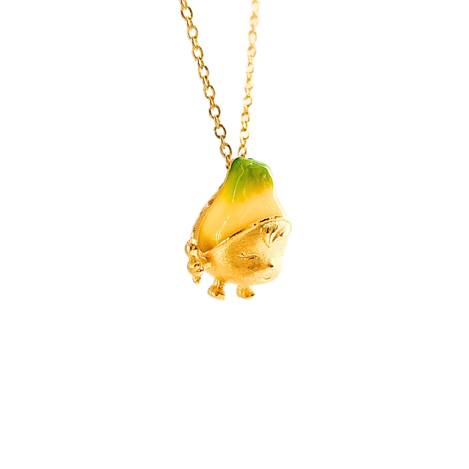 24K Gold Enamel Design Necklace