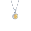 18K White Gold Yellow Diamond Pendant