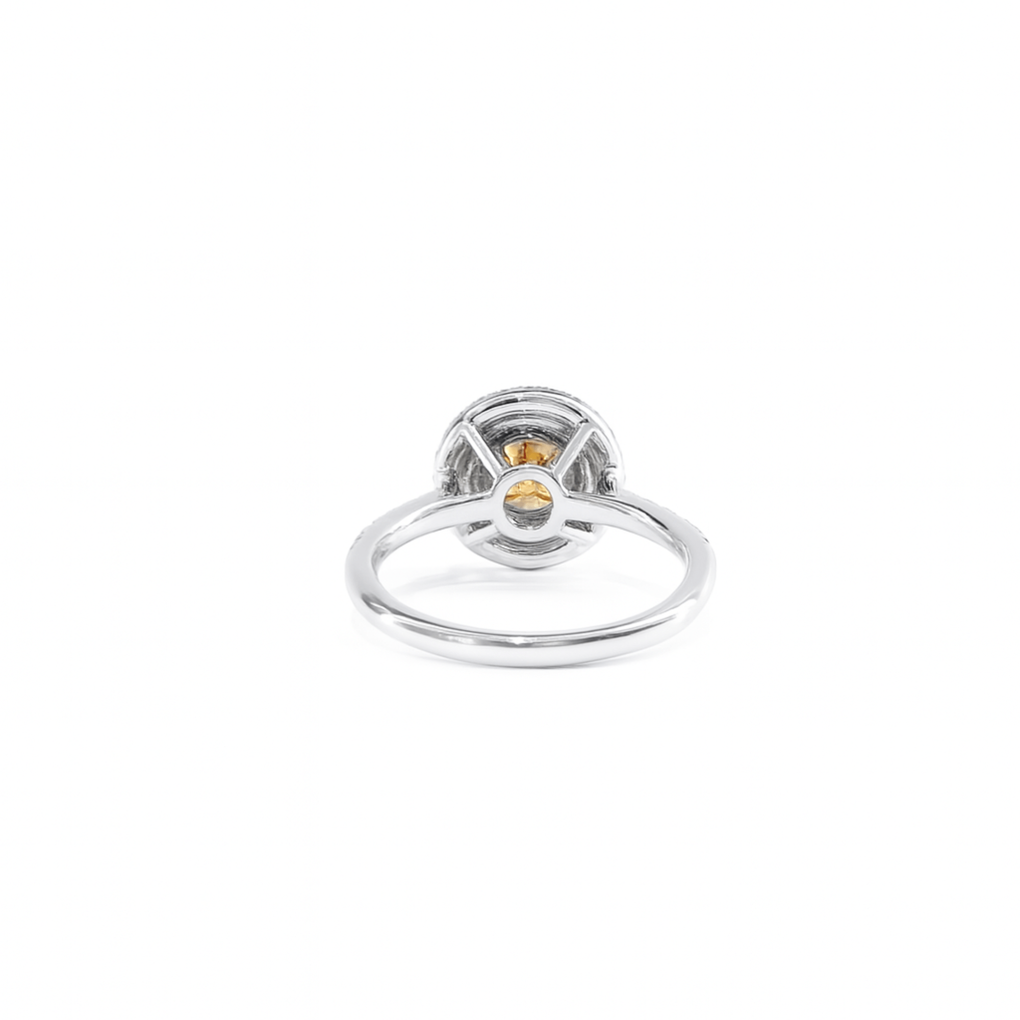 18K White Gold Yellow Diamond Ring