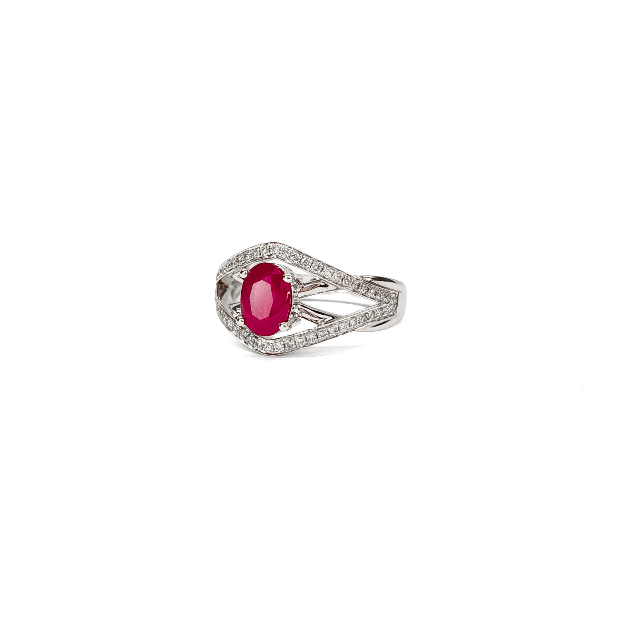 18K White Gold Ruby Ring