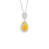 18K White Gold Yellow Diamond Pendant