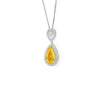 18K White Gold Yellow Diamond Pendant