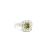 18K White Gold Green Diamond Ring