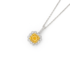 18K White Gold Yellow Diamond Pendant