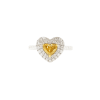 18K White Gold Heart-Shaped Yellow Diamond Ring