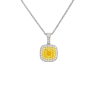 18K White Gold Yellow Diamond Pendant