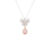 18K White Gold Pink Diamond Pendant