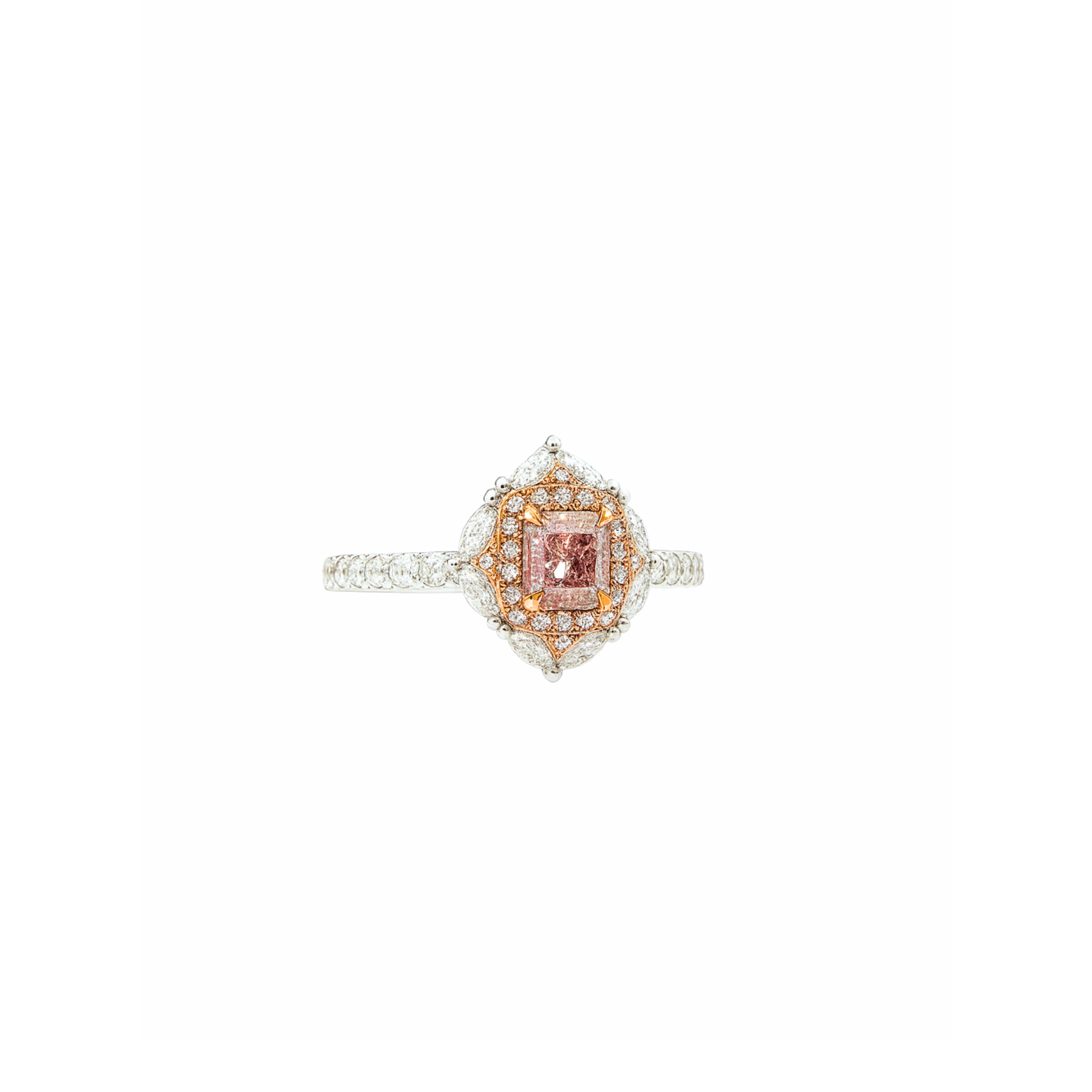 18K White Gold Pink Diamond Ring