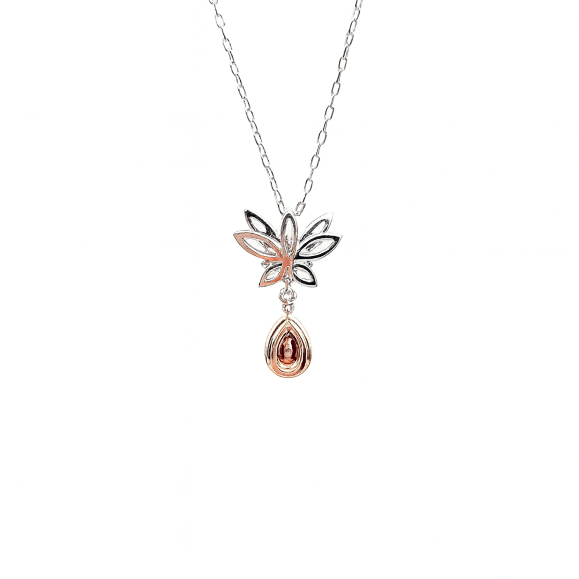 18K White Gold Pink Diamond Pendant