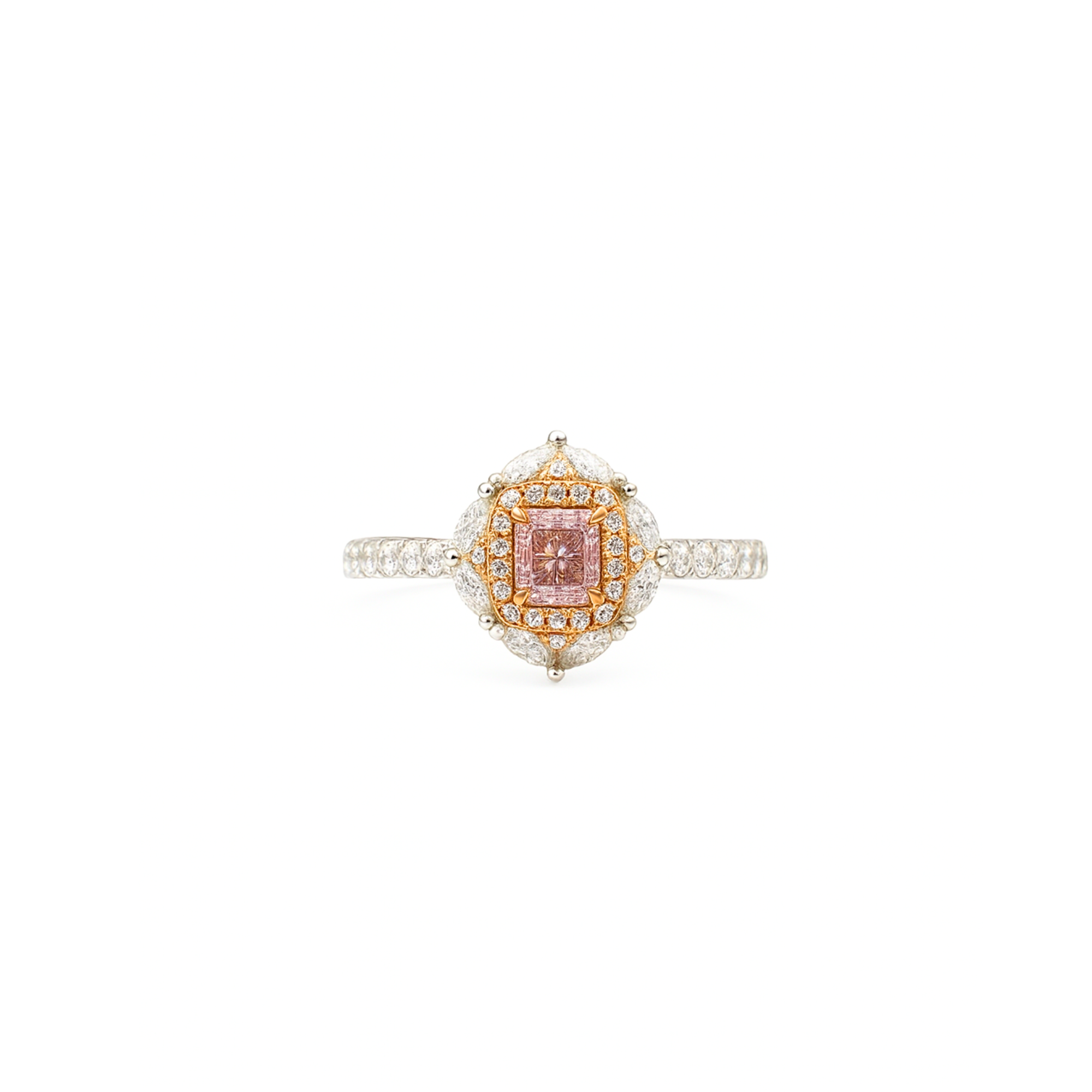 18K White Gold Pink Diamond Ring